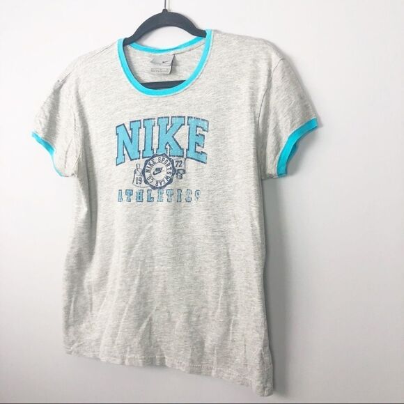 NIKE | Vintage Style Classic Tee Gray Ringer Large - Picture 2 of 6